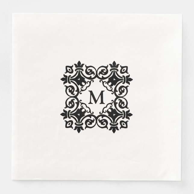 Paper Napkins-Custom Letter Dinner Napkins (Front)