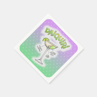 PAPER NAPKINS - DAIQUIRI RECIPE COCKTAIL ART