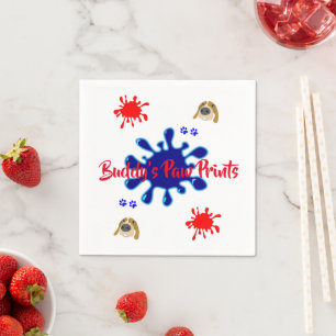 Paper Napkins, Dog Paws Paint Colors Napkins