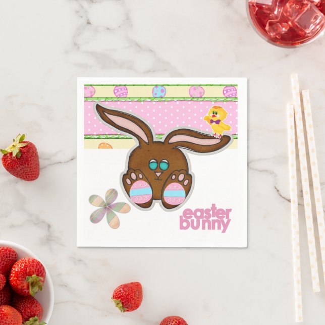 Paper Napkins, Easter Bunny Eggs  Napkins (Insitu)