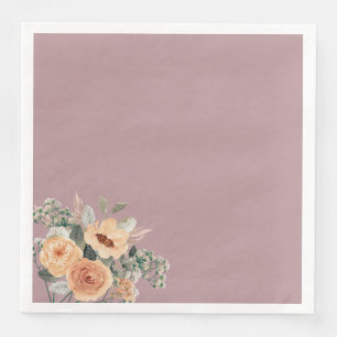 Paper napkins, Elegant floral blush pink Dinner Napkins