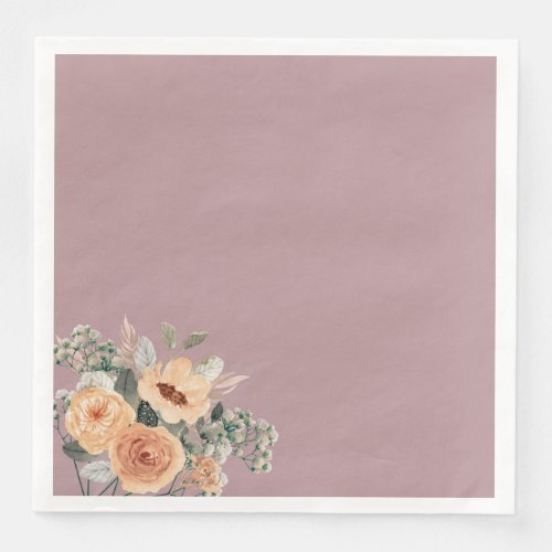 Paper napkins Elegant floral blush pink Paper Dinner Napkins