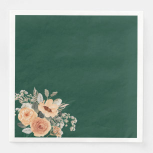 Paper napkins, Elegant floral green Dinner Napkins