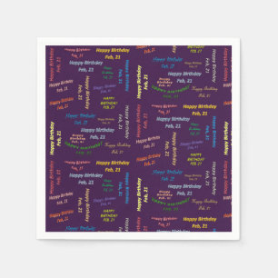 Paper Napkins February, 21 Birthday