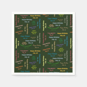 Paper Napkins February, 22 Birthday