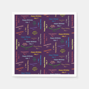 Paper Napkins February, 7 Birthday