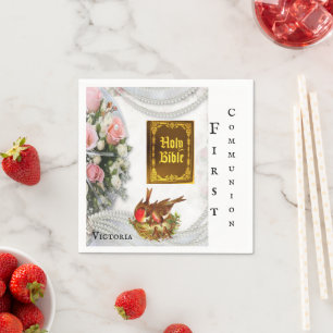Paper Napkins, First Communion Holy Bible Napkins