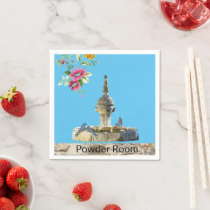 Paper Napkins, Floral Birds Fountain Napkins