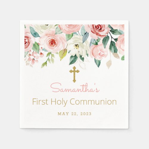 Paper napkins for the girls first communion