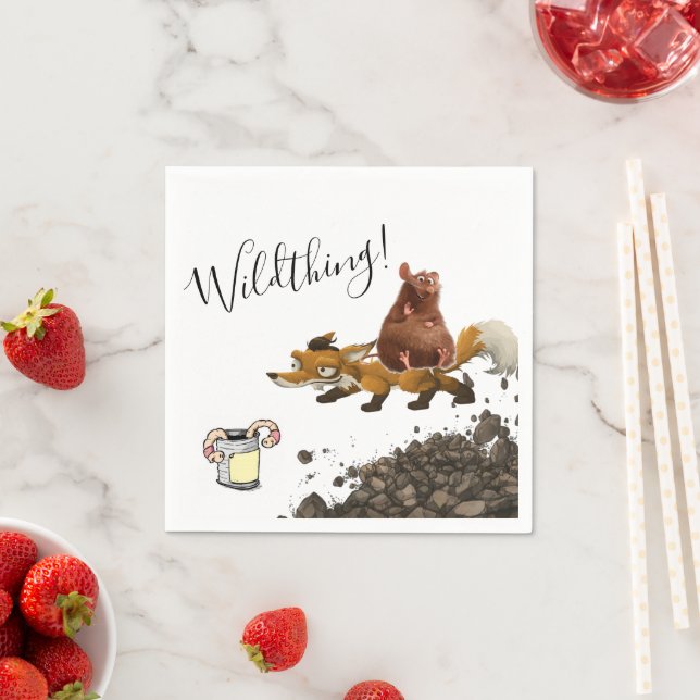 Paper Napkins, Fox Mouse Worm Dirt Wildthing Napkins (Insitu)