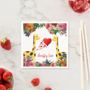Paper Napkins, Giraffe Love Napkins