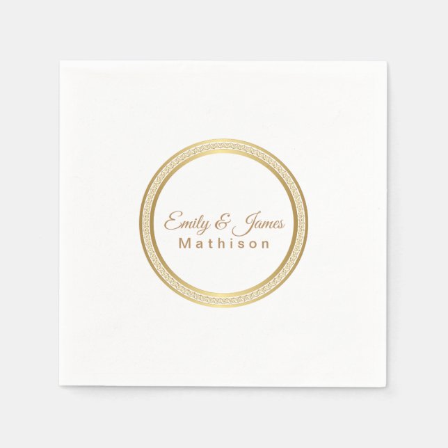 Paper Napkins-Gold Eternal Circle Napkins (Front)