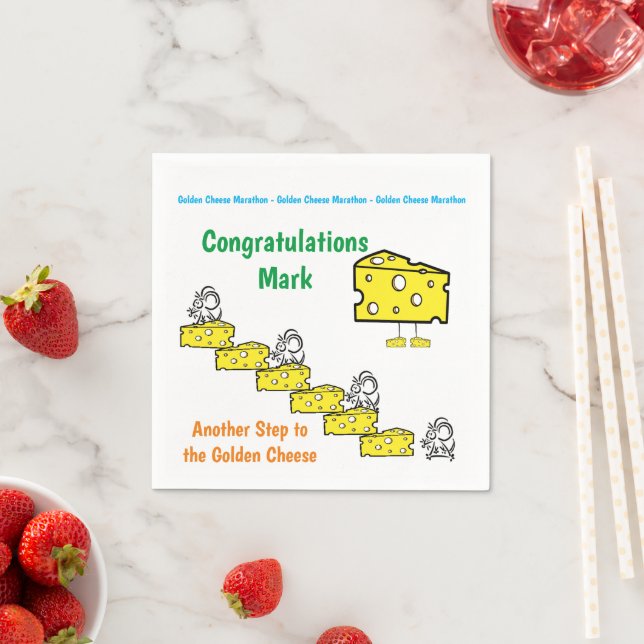 Paper Napkins, Golden Cheese Graduation Mouse  Napkins (Insitu)