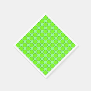 Paper Napkins - Green Dots on Green Background