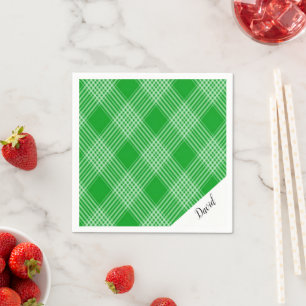 Paper Napkins, Green Plaid Napkins