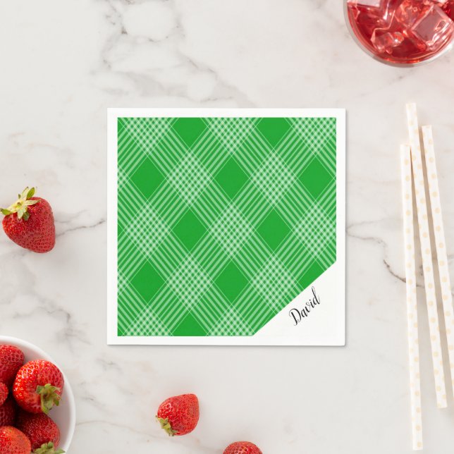 Paper Napkins, Green Plaid Napkins (Insitu)
