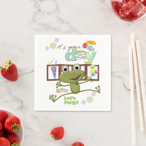 Paper Napkins Happy Birthday Friends Frog  Napkins