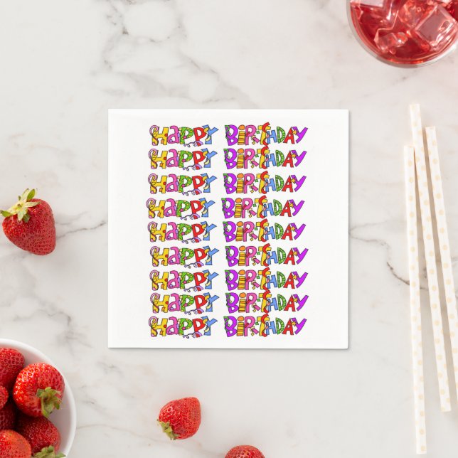 Paper Napkins, Happy Birthday Napkins (Insitu)