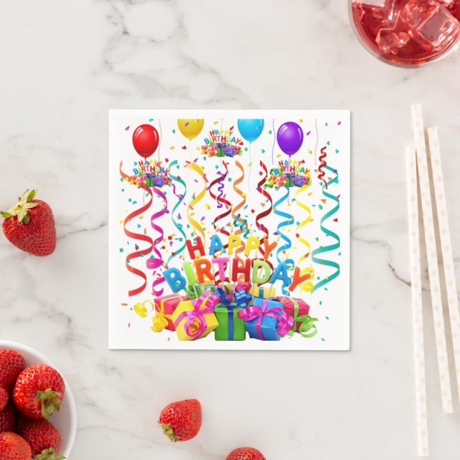 Paper Napkins,  Happy Birthday Napkins (Insitu)