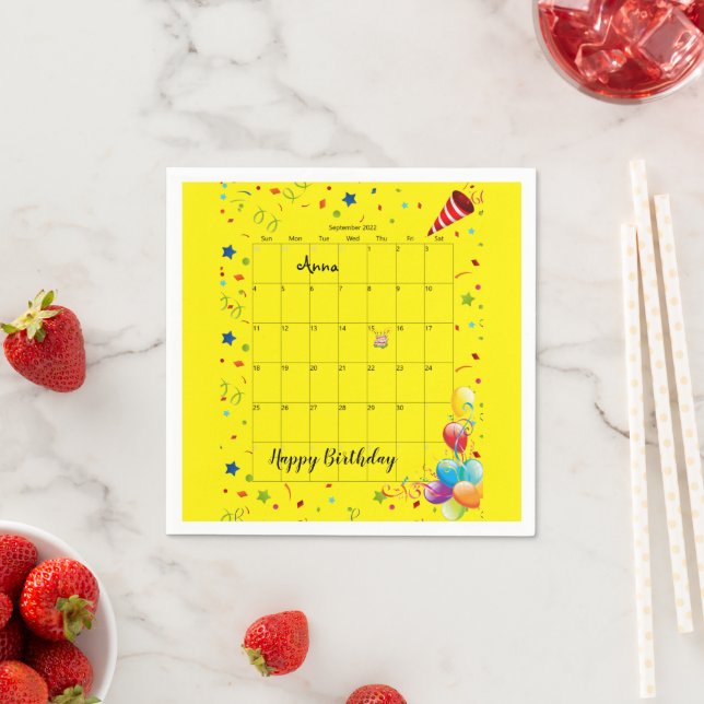 Paper Napkins, Happy Birthday September 2022  Napkins (Insitu)