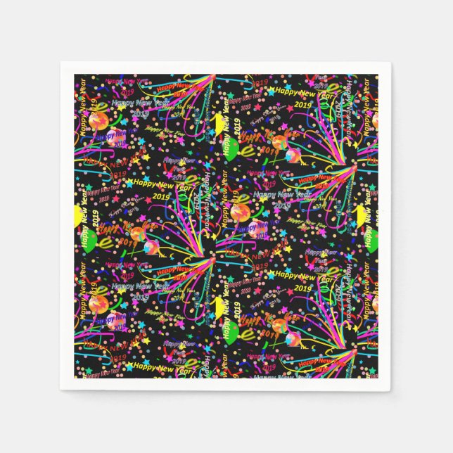 Paper Napkins, Happy New Year 2019 Napkins (Front)