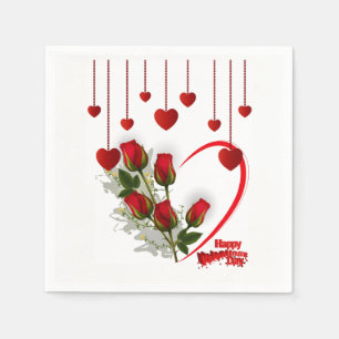Paper Napkins Happy Valentine's Day