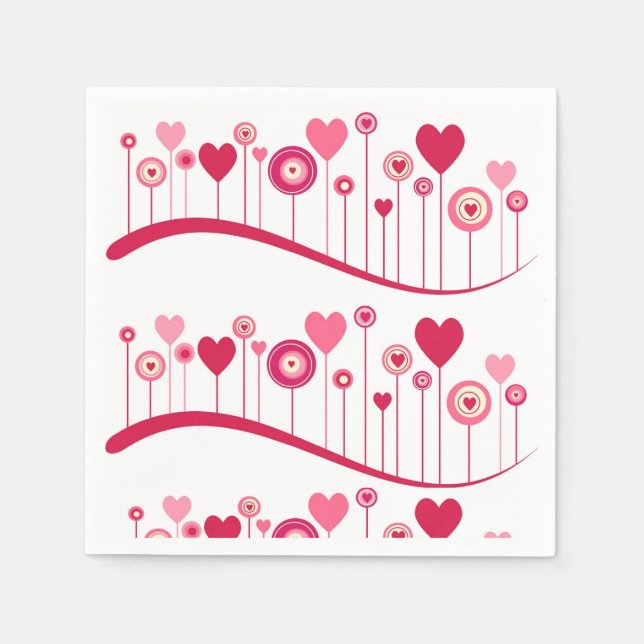 Paper Napkins Happy Valentine's Day Hearts  (Front)