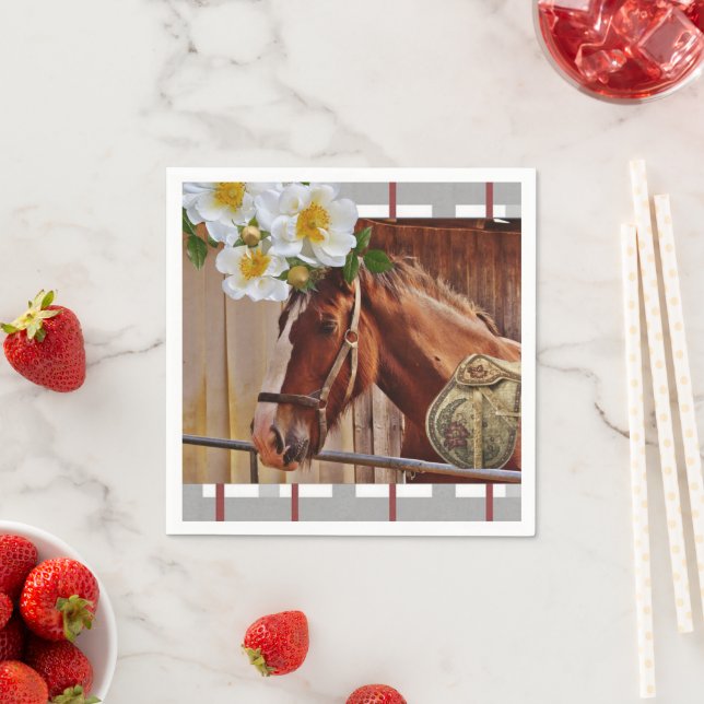 Paper Napkins, Horse Floral Napkins (Insitu)