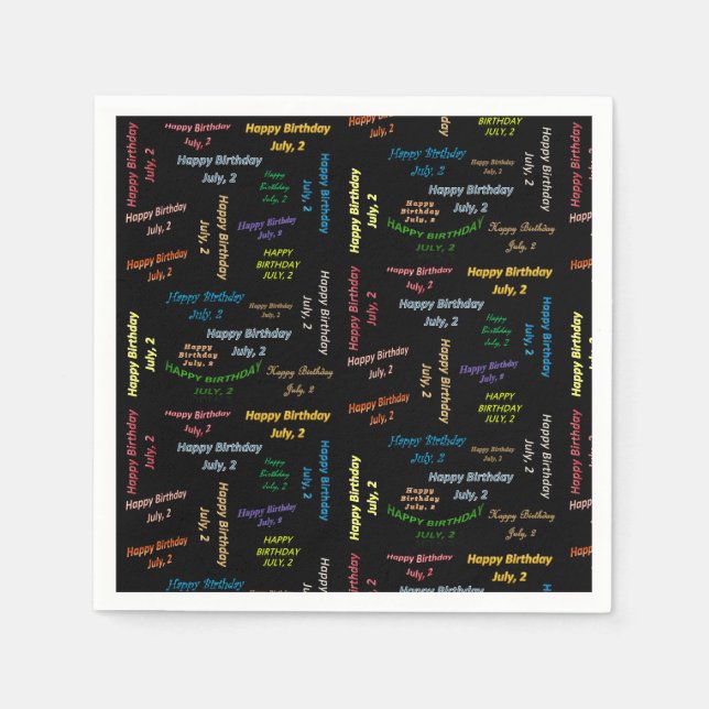 Paper Napkins July, 2 Birthday (Front)