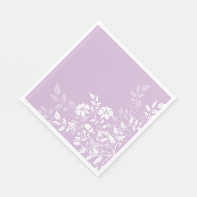Paper Napkins-Lavender Floral Napkins (Corner)