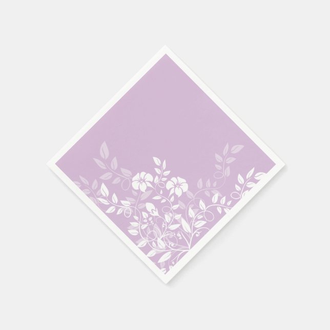 Paper Napkins-Lavender Floral Napkins (Corner)