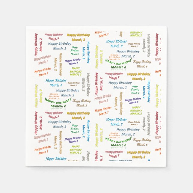 Paper Napkins March, 2 Birthday (Front)