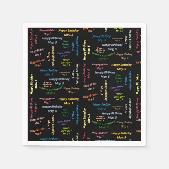 Paper Napkins May, 5 Birthday (Front)