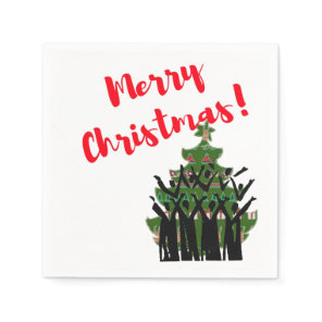 Paper Napkins Merry Christmas Carol Singers Choir