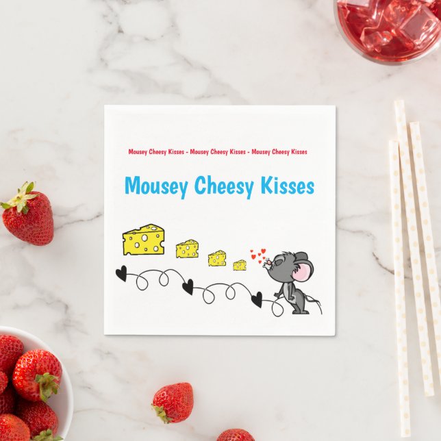 Paper Napkins, Mousey Cheesy Kisses  Napkins (Insitu)