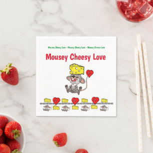 Paper Napkins, Mousey Cheesy Love Napkins
