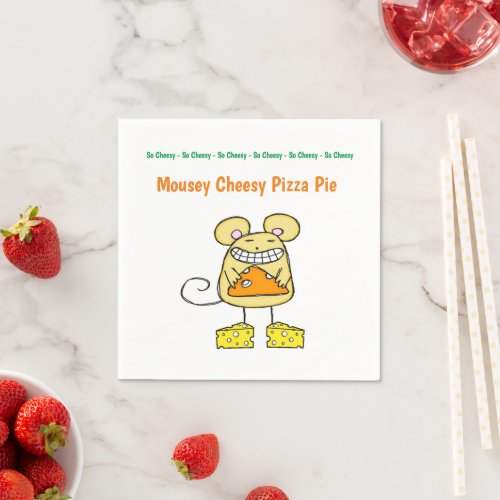 Paper Napkins Mousey Cheesy Pizza Pie  Napkins