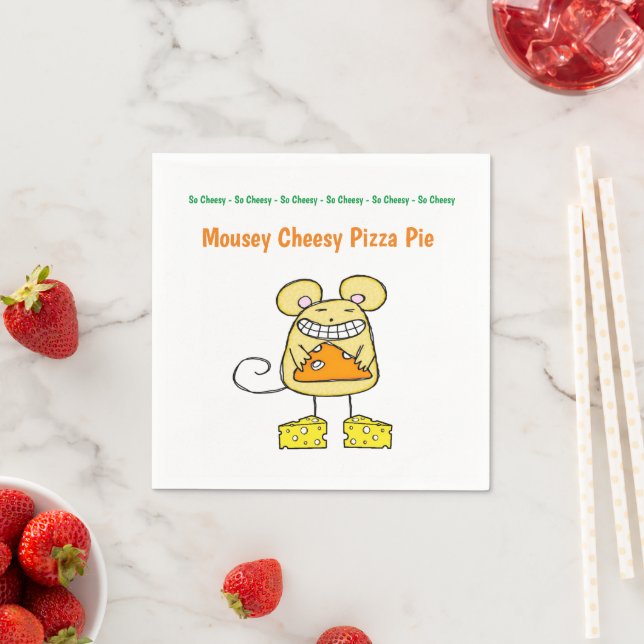 Paper Napkins, Mousey Cheesy Pizza Pie  Napkins (Insitu)