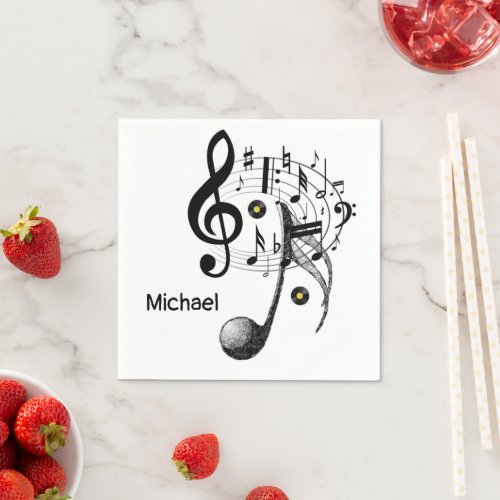 Paper Napkins Music Notes Napkins