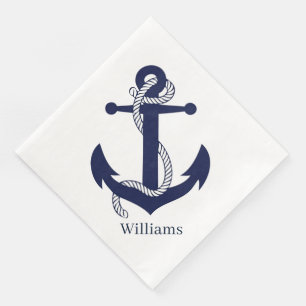 Paper Napkins - Nautical Theme Anchor and Rope