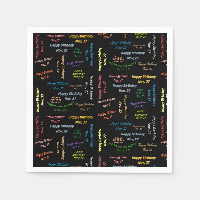 Paper Napkins November, 27 Birthday (Front)