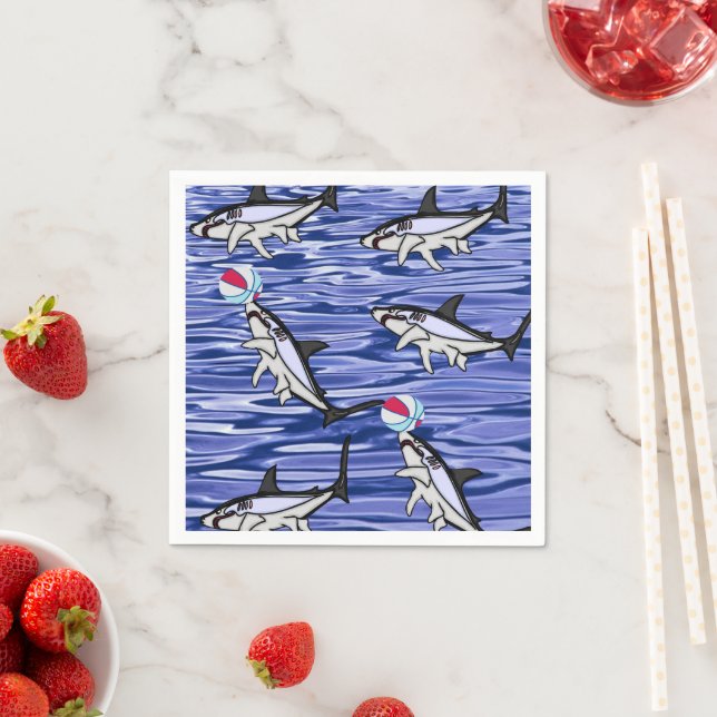 Paper Napkins, Ocean Sharks Napkins (Insitu)