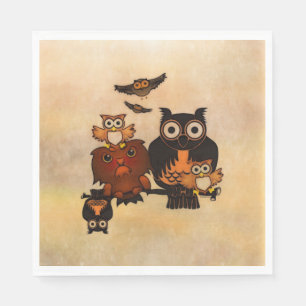 Paper Napkins Owl Family