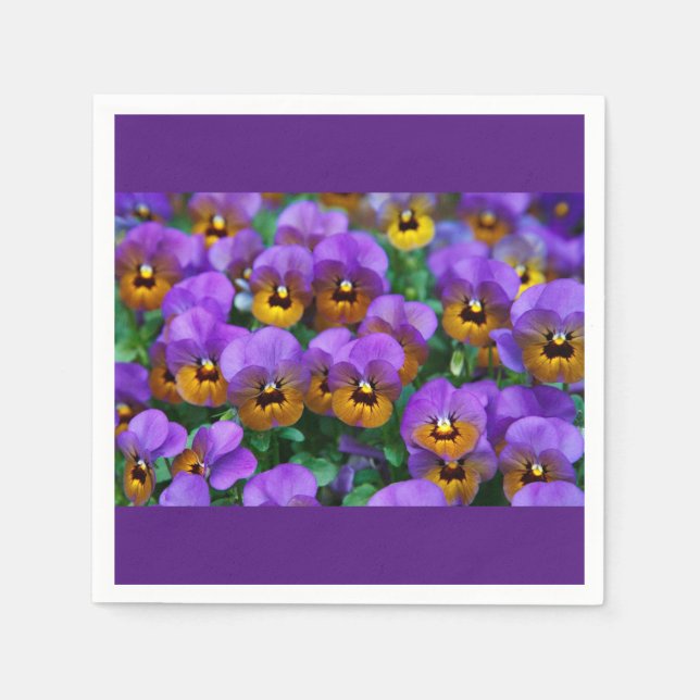 Paper napkins Pansies (Front)