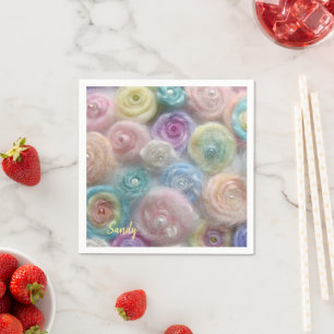 Paper Napkins, Pastel Yarn Napkins