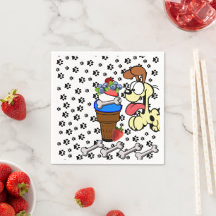 Paper Napkins, Paws Dog Bones Ice Cream Napkins