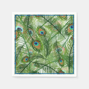 Paper Napkins-Peacock Feathers Napkins