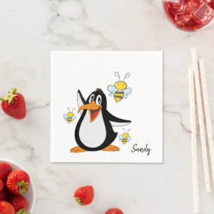 Paper Napkins, Penguin Bumblebee Napkins