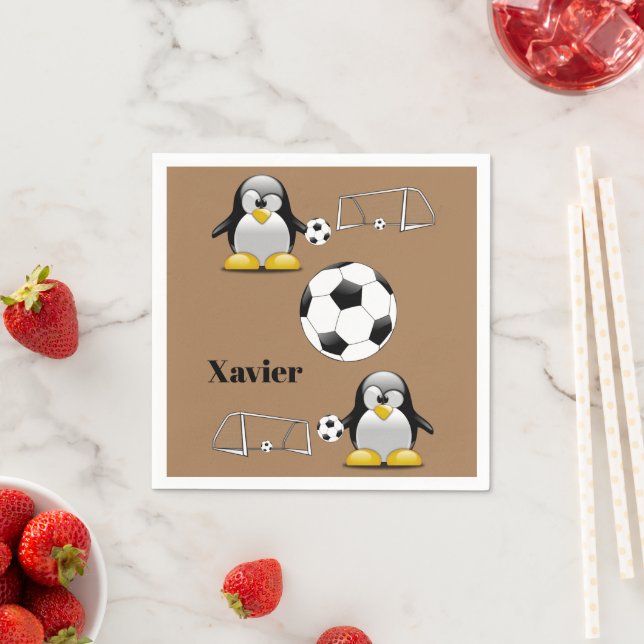 Paper Napkins, Penguin Soccer Ball Napkins (Insitu)