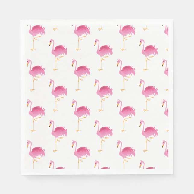 Paper Napkins-Pink Flamingos Napkins (Front)
